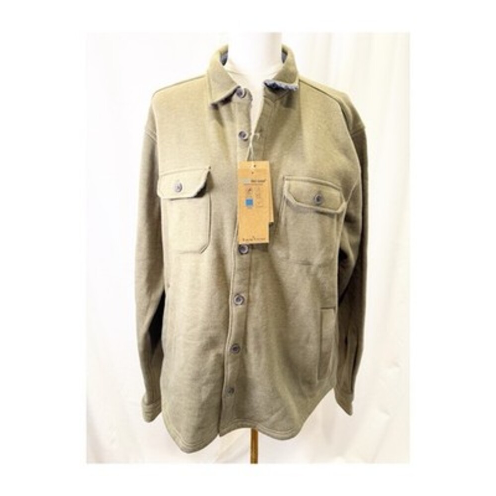 NWT Tailor Vintage- Mens L - Sherpa Lined Flannel Shirt Jacket - Stone